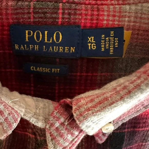 Polo by Ralph Lauren Red Plaid button down shirt size XL - Picture 2 of 8